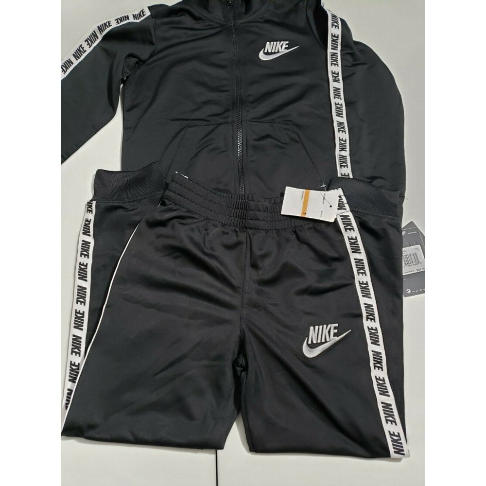 Nike 2-Pc Logo Track Suit Jacket & Pants Set Boys Size 7 Black 86D699-023 - Picture 2 of 10